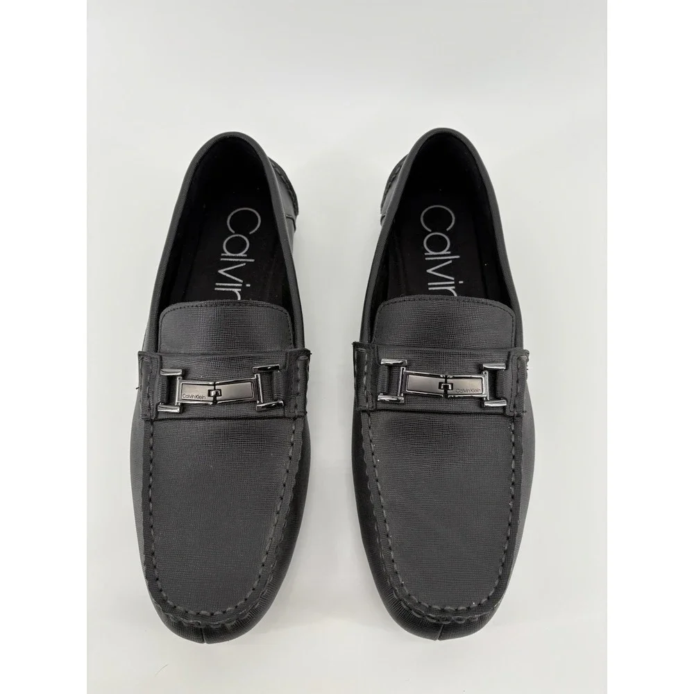 Calvin Klein Shoes Mens Size 10.5 Leather Slip On Loafers Dress Magnus‎ Buckle